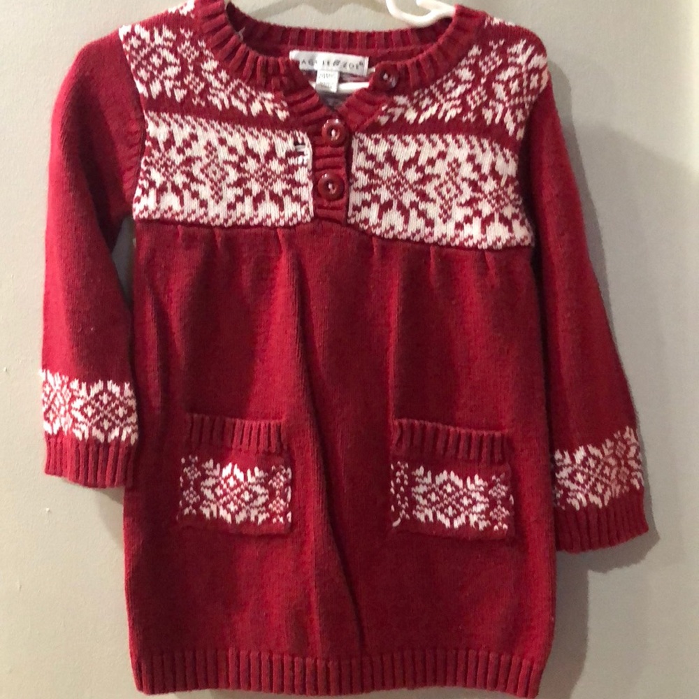 Maggie & Zoe toddler red sweater dress 24 months
